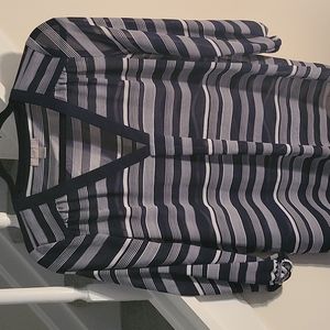 Navy Blue/White Stripped Women's Blouse